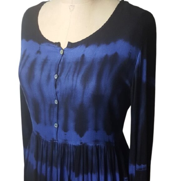 2/$40 Cute California Moonrise boho tie dye tunic knee length bell sleeve dress - Picture 7 of 12
